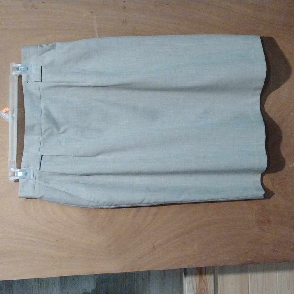 Requirements Petite Plus Size 14/14P Tan Linen Blend/Look Skirt Wardrobe Basic